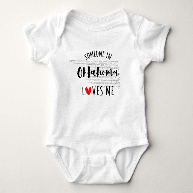 Jemand in Oklahoma Lieben Me Map Baby Bodysuit Baby Strampler (Vorderseite)