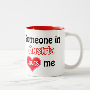 Jemand in Österreich Liebe mir Zweifarbige Tasse