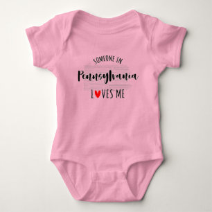Jemand in Pennsylvania Lieben Me Map Baby Bodysuit Strampler
