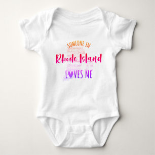 Jemand in Rhode Island Lieben Me Map Baby Bodysuit Baby Strampler