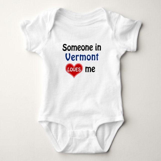 Jemand in Vermont Lieben mir Baby Strampler (Vorderseite)