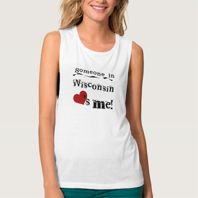 Jemand in Wisconsin-Lieben ich T-Shirt (Vorderseite)