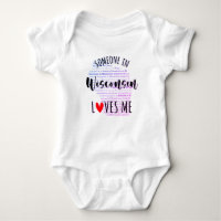 Jemand in Wisconsin Lieben Me Map Baby Bodysuit
