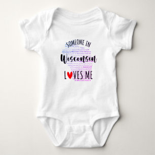 Jemand in Wisconsin Lieben Me Map Baby Bodysuit Baby Strampler