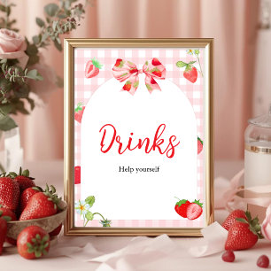 Jemand ist süß wie Beeren Getränke-Tisch-Schild Poster