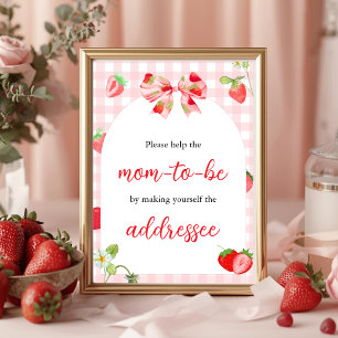 Jemand ist süß wie Beeren    Tischschild für werde Poster