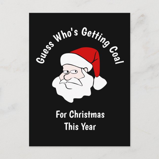 Jemand kocht zu Weihnachten schwarz Postkarte (Vorderseite)