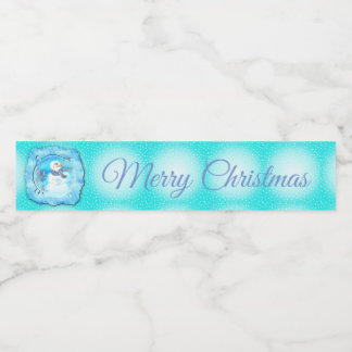 Jemand Lieben Sie emotionaler Schneemann Wasserflaschenetikett