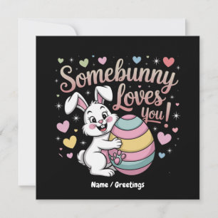 Jemand liebt dich Süßes Kaninchen Ostergeschenk Einladung