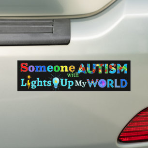 Jemand mit AUTISM leuchtet meine Welt auf Autoaufkleber