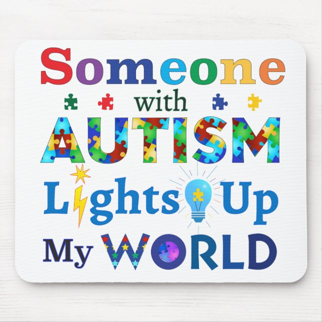 Jemand mit AUTISM leuchtet meine Welt auf Mousepad (Vorne)