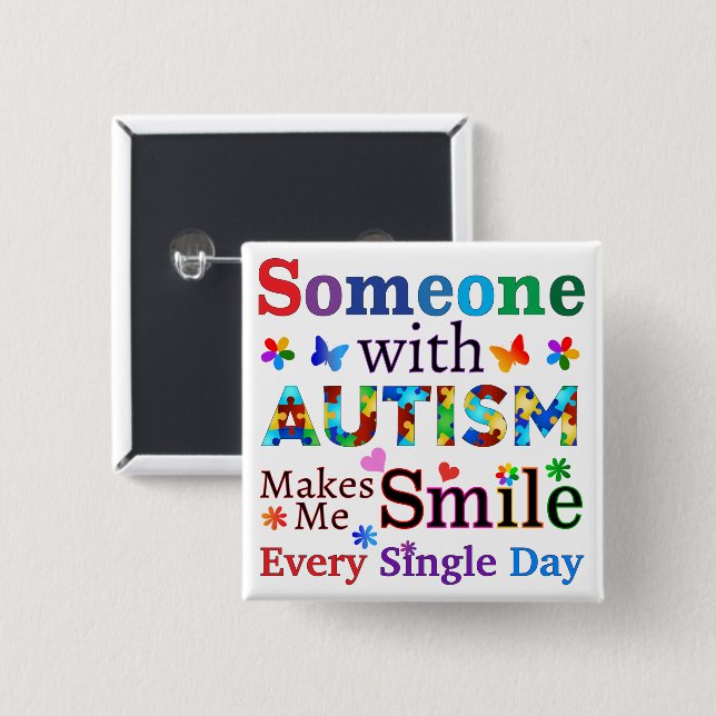 Jemand mit AUTISMUS macht mich lächerlich Button (Vorne & Hinten)