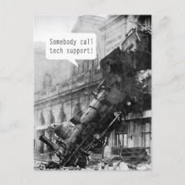 Jemand ruft den technischen Support-Zug Wreck an Postkarte