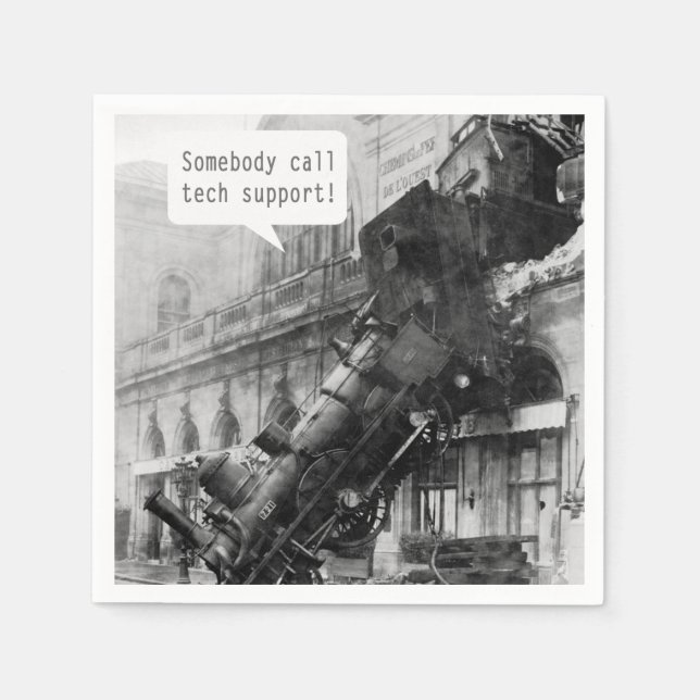 Jemand ruft den technischen Support-Zug Wreck an Serviette (Vorderseite)