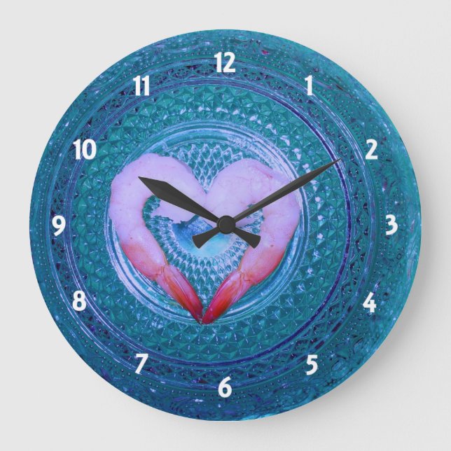 Jemand sagt Shrimp Clock Große Wanduhr (Vorderseite)