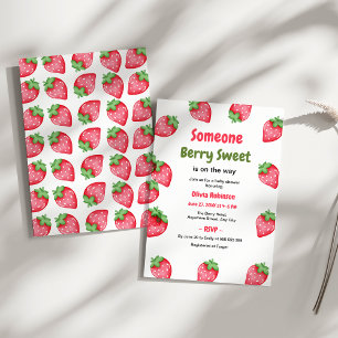 Jemand süß wie Beeren Erdbeer-Baby-Party Einladung