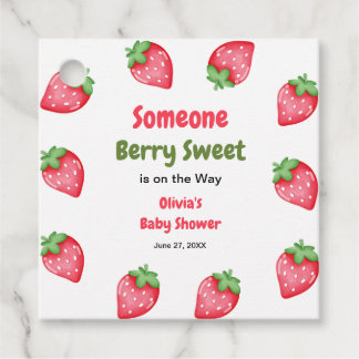 Jemand Süßes wie eine Beere Erdbeere-Baby-Party  Geschenkanhänger