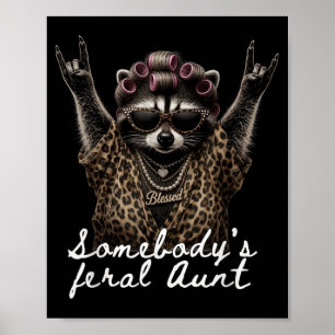 Jemandes Fvibesl Tante Waschbär Kaffee Sarkastisch Poster