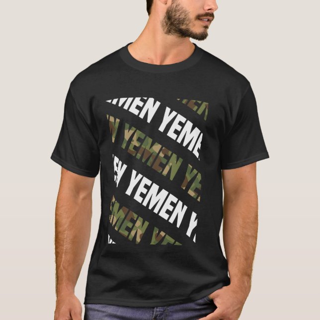 Jemen Camouflage Muster Green Camouflage T-Shirt (Vorderseite)
