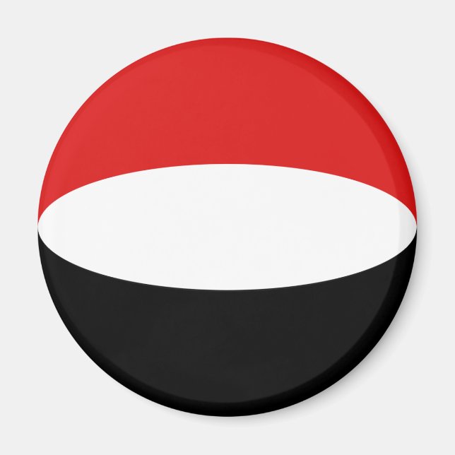 Jemen Fisheye Flag Magnet (Vorne)
