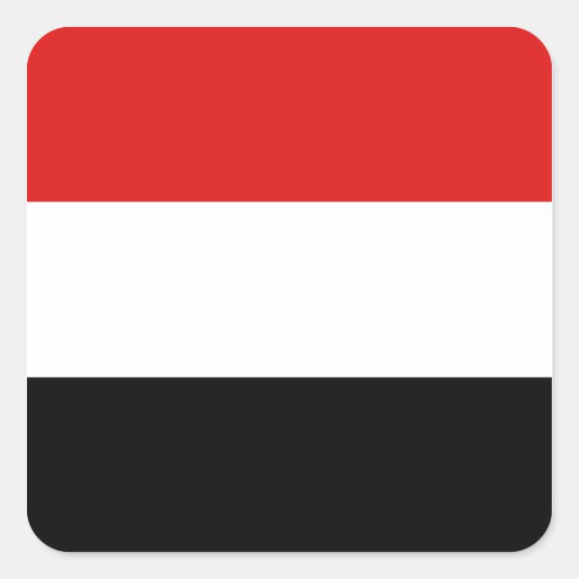 Jemen-Flag-Aufkleber Quadratischer Aufkleber (Vorderseite)