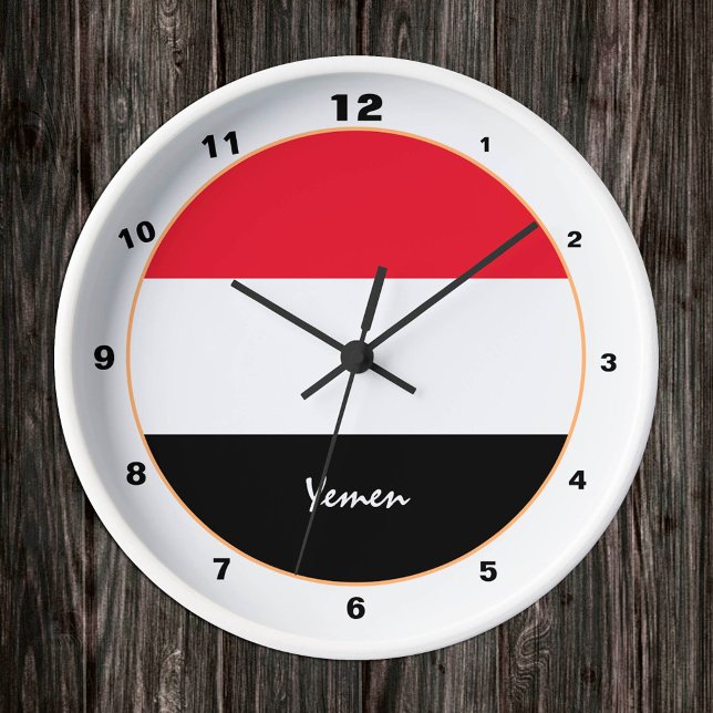 Jemen Flag, Jemen trendige Zuhause/Design-Uhr Runde Wanduhr (Von Creator hochgeladen)