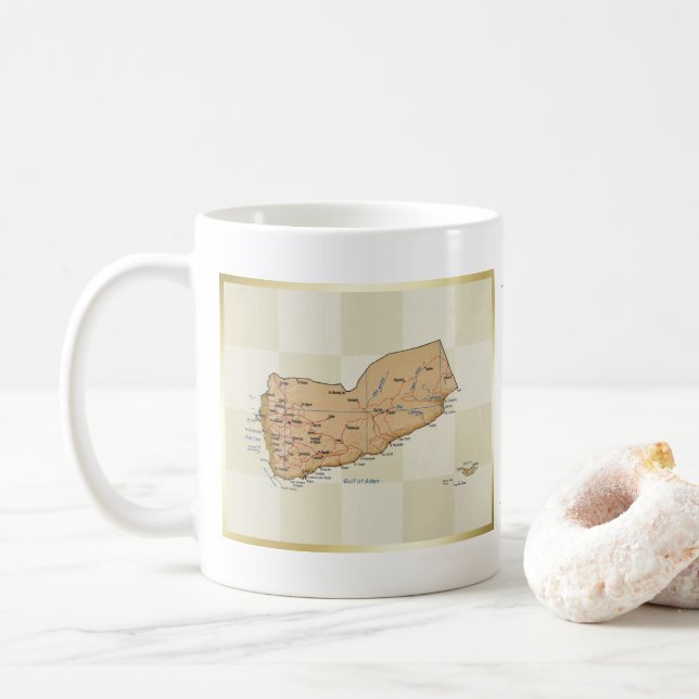 Jemen Flag + Karte Tasse (Mit Donut)