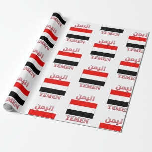 Jemen Flagge اليمن Arabische & Englische WordArt P Geschenkpapier
