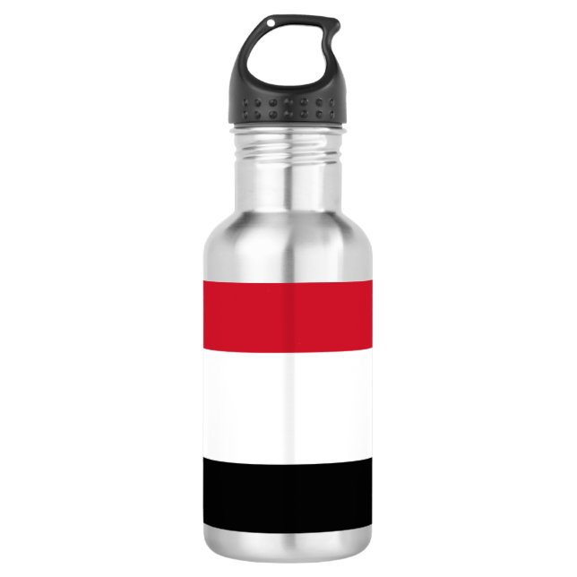 Jemen-Flagge Edelstahlflasche (Vorderseite)
