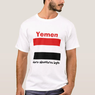 Jemen-Flagge + Karte + Text-T - Shirt