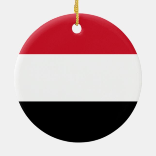 Jemen-Flagge Keramik Ornament (Hinten)