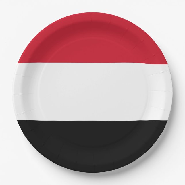 Jemen-Flagge Pappteller (Vorderseite)