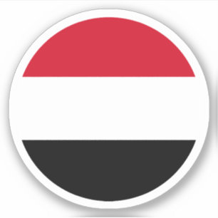 Jemen-Flaggenrundkleber Aufkleber