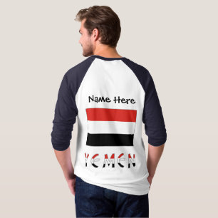 Jemen und jemenitische Flagge Personalisiert  T-Shirt