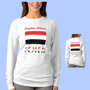 Jemen und jemenitische Flagge Rot Personalisierung T-Shirt