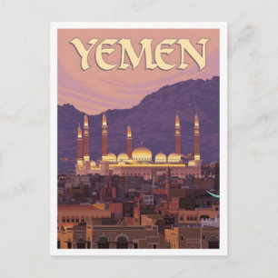 Jemen Vintage Reise Postkarte