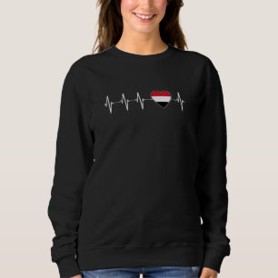 Jemenit Heartbeat I Liebe Jemen Flaggenland Sweatshirt