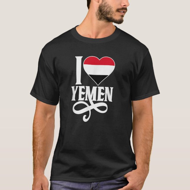 jemenitischer Stolz I Liebe Jemen Flagge in Shirt (Vorderseite)