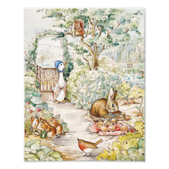 Jemima Puddle Duck im Garten von Herrn Mc Gregor Fotodruck (Vorne)