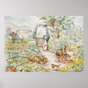 Jemima Puddle Duck im Garten von Herrn Mc Gregor Poster