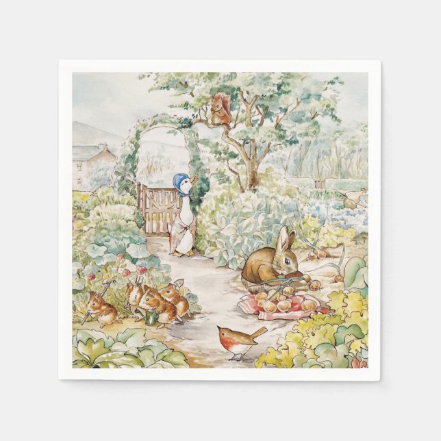 Jemima Puddle Duck im Garten von Herrn Mc Gregor Serviette (Vorderseite)