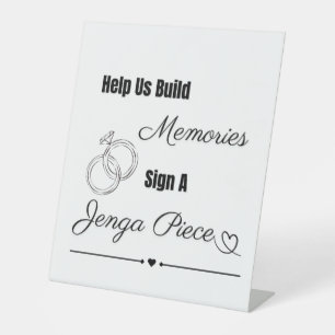 Jenga Game, Wedding Sign, Empfang Guest Games Sockelschild