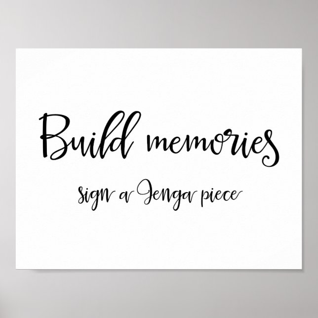 Jenga Piece Guestbook Sign | Kalligrafie Poster (Vorne)