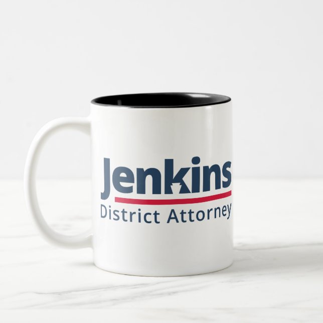 Jenkins für Bezirksstaatsanwalt Zweifarbige Tasse (Links)