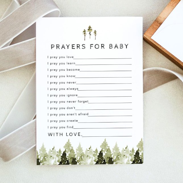 JENNA Mountain Pine Prayers for Baby Card Einladung (Von Creator hochgeladen)