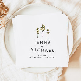 JENNA Pine Tree Mountain in the Woods Wedding Serviette