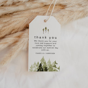 JENNA Rustic Watercolor Pine Tree Gefallen Tag Geschenkanhänger