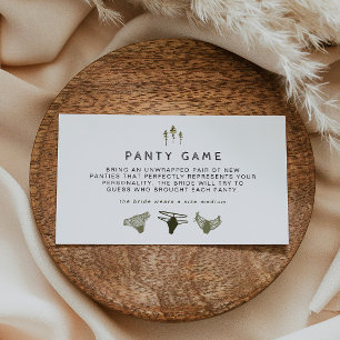 JENNA Rustikale Pine Bachelorette Panty Game Ticke Platzkarte