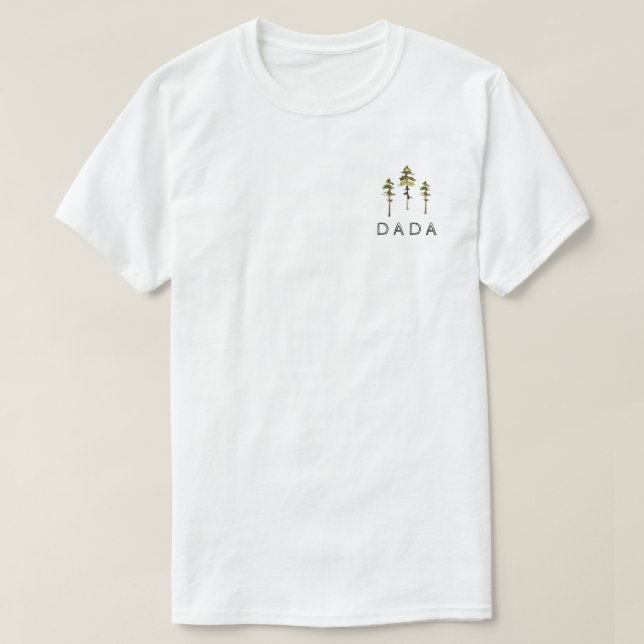 JENNA Rustikale Wasserfarbene Pine Tree Dada T-Shirt (Design vorne)