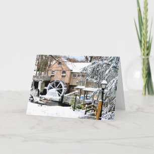 Jenney Grist Mill in Plymouth, MA Feiertagskarte